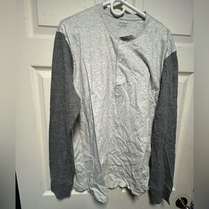 J. Crew Colorblock Gray Henley Long Sleeve Shirt new with tags